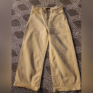 Banana Republic Mustard Wide-Leg Crop Pants